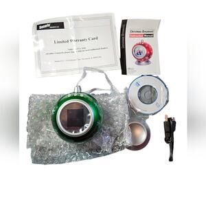 Digital Christmas Ornament by Senario LLC, green colored, USB, disc & warranty